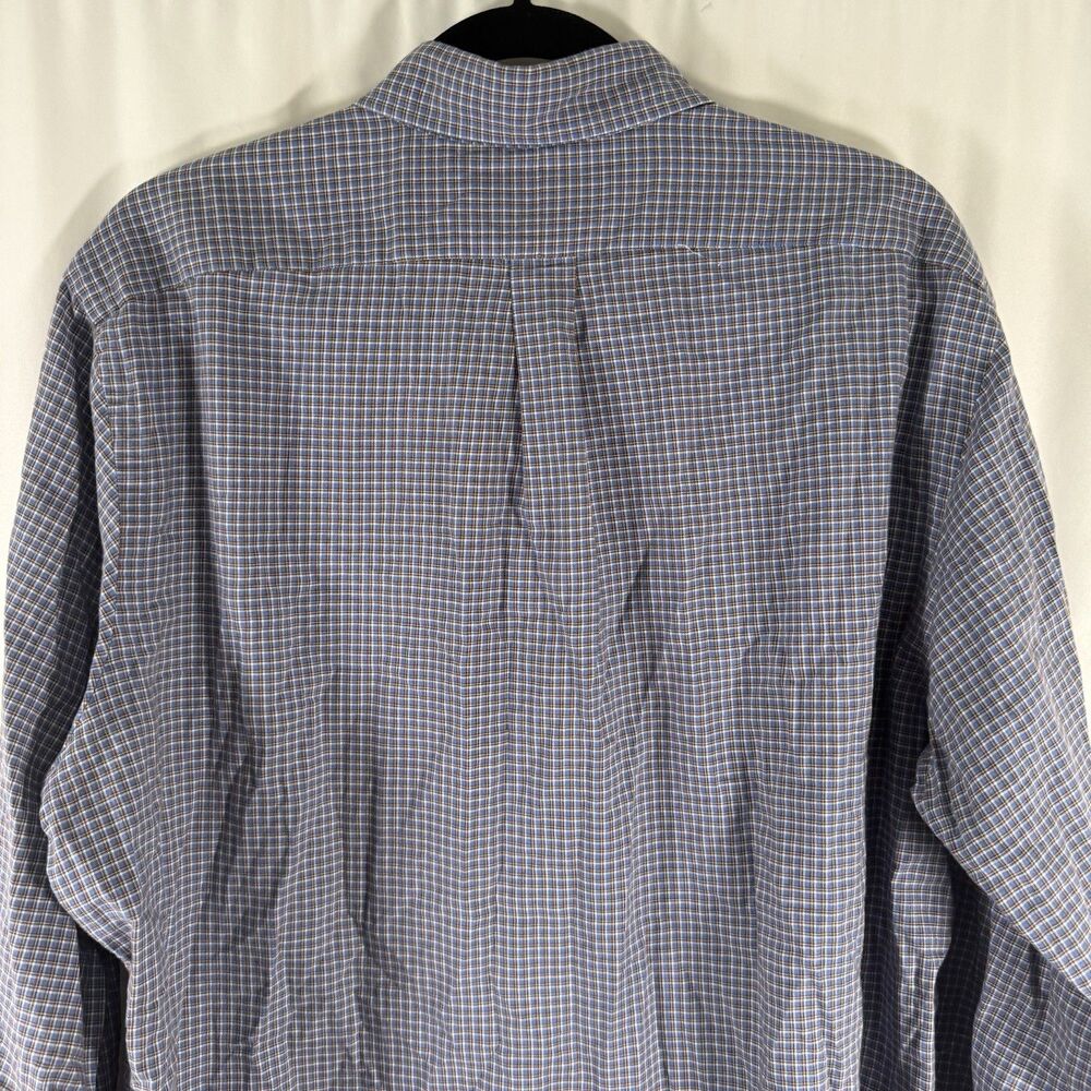 Ralph Lauren Dress Shirt Men's XL Blue Plaid Button Up Long Sleeve 100% Cotton - Picture 10 of 11